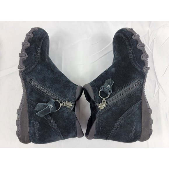 Skechers Bikers Zappiest Suede Zipper Shoes Sneakers Womens Size 6 Black 49590 - Picture 9 of 12